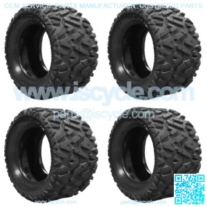Set of 4  23x10.00-14 Barrage 4 Ply Mud Tires for Golf Cart