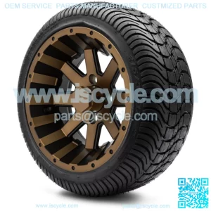 12" Assault Bronze Golf Cart Wheels and Tires (215-35-12) - Set of 4