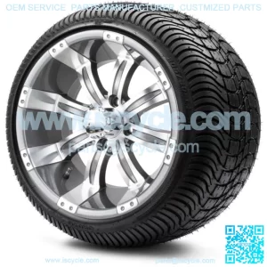 14" Gunmetal Golf Cart Wheels and Tires (205-30-14) Set of 4