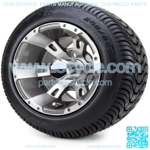 10" Ambush Gunmetal Golf Cart Wheels and Tires (205-50-10) - Set of 4