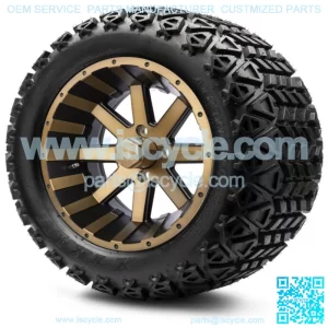 14" Assault Bronze Golf Cart Wheels and Tires (23x10.00-14) - Set of 4