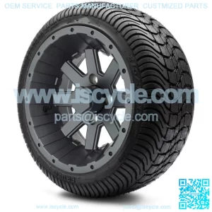 12" Assault Gunmetal Golf Cart Wheels and Tires (215-35-12) - Set of 4