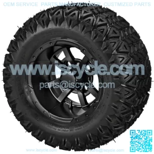 4 Golf Cart 20X10-10 All-Terrain Tires on 10x7 Matte Black  Wheels