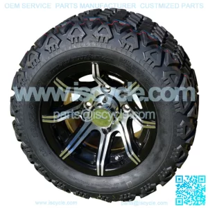 10" Machined & Black Golf Cart Wheels with 18" All Terrain Tires
