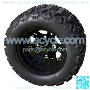 10" Black Golf Cart Wheels with 18" All Terrain Tires - Set of 4