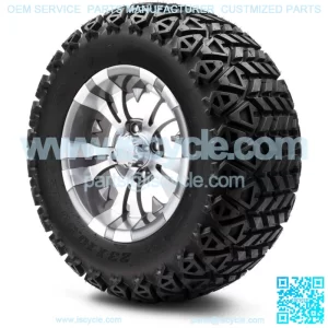 12" Vampire Gunmetal Golf Cart Wheels and Tires (23x10.50-12) - Set of 4
