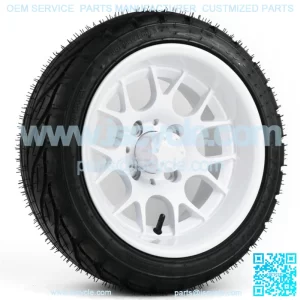 Set of 4 12" Gloss White Golf Cart Wheels & 215/35-12 Tires DOT EZGO Yamaha Club