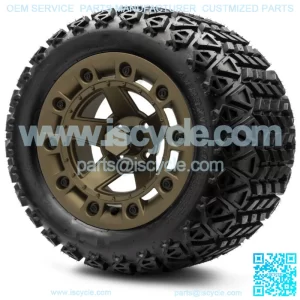 14" Defender Bronze Golf Cart Wheels and Tires 23x10.00-14 Set of 4