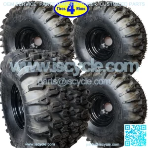4 Golf Cart TIREs RIMs WHEELs 22x12.00-8 22/12-8 22x12-8 22x1200-8 A/T