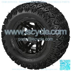 4 Golf  Cart 20X10-10 All-Terrain Tires on 10x7 Gloss Black Yukon  Wheels