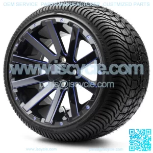 14" Mauler Blue Ball Mill Golf Cart Wheels and Tires (205-30-14) Set of 4