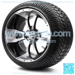 14" Machined Golf Cart Wheels and Tires (205-30-14) Set of 4