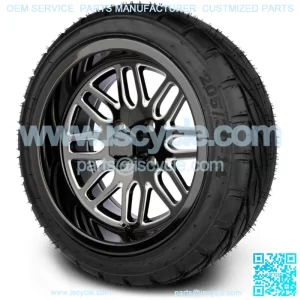 14" Mayhem Black Ball Mill Golf Cart Wheels & Guardian Tires 205/30-14