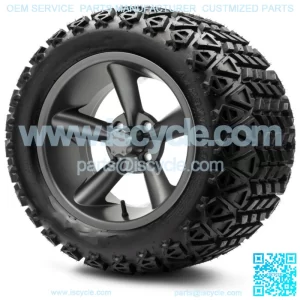 14" Godfather Gunmetal Golf Cart Wheels and Tires 23x10.00-14 Set of 4