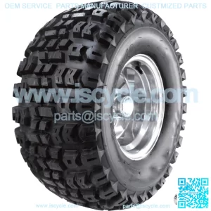 Golf Cart Wheel and Tire Assembly- 22 x 11-10 Knobby Tread Fits Yamaha