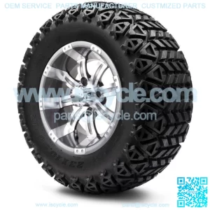 12" Gunmetal Golf Cart Wheels and Tires (23x10.50-12) Set of 4