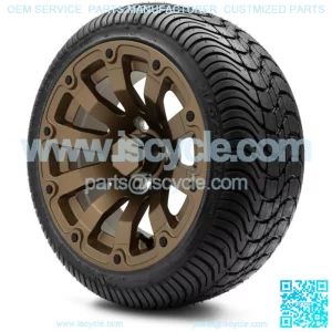 12" Bomber Matte Bronze Golf Cart Wheels and Tires (215-35-12) - Set of 4