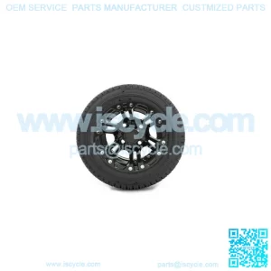 Set of 4 10" Matte Black Golf Cart Wheels on 205/50-10 (18") Tires