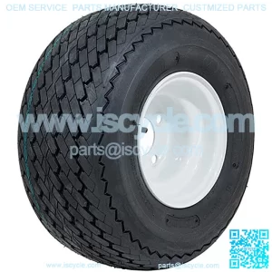 8 inch Topspin Sawtooth Tire & Steel Wheel Standard Golf Cart Assembly - Sold as One Unit