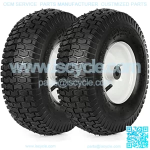 13x5.00-6 Tire and Wheel with Inner Tube, 13x5-6 Lawn Mower Tractor Turf Tire with Rim, 3" Centered Hub, 3/4" Bushing, Set of 2