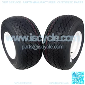 Wheel & Tire Golf Cart Tire 18x8.5-8 with White 8x7 4/4 Rim 2 PACK
