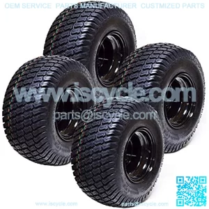 Set of 4 18x8.50x8 ATV Golf Go Cart Lawn Mower Tractor P322 Turf Tire Rim Assembly Black Steel Wheels 18" All Terrain Tires Compatible with EZGO Club Car Yamaha E-Z-GO Golf Cart