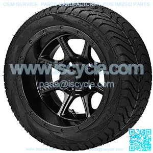 12" Tremor Matte Black Wheels and Low Profile 215/35-12 DOT Tires - Set of 4