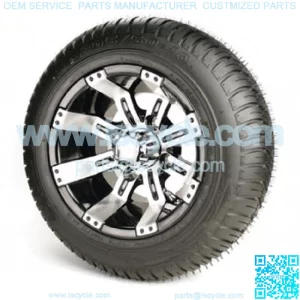 Set of 4 - 10 inch Tempest Golf Cart Wheels on Low Profile Street Tires