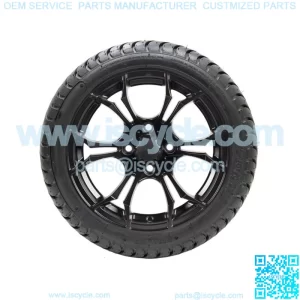 12" Matte Black Golf Cart Wheels on 215/35-12 (18") DOT Tires-Set of 4