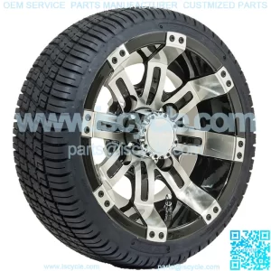 Set of 4 - 10 inch Tempest Golf Cart Wheels on Street Tires