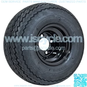 1 Golf Cart Tire Wheel Assembly 8" Topspin Sawtooth with Black Steel