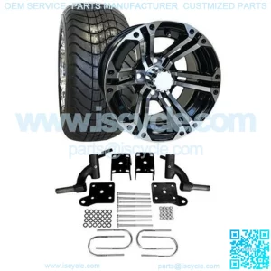 EZGO TXT Golf Cart Street Tire/Wheel & 3" Spindle Lift Kit Bundle