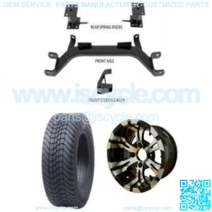 EZGO Marathon Low Profile Tire/Wheel Combo & 4" Drop Axle Lift Kit Bundle