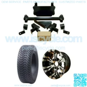 Yamaha Golf Cart Low Profile Tire/Wheel Combo & 4" Block Lift Kit Bundle