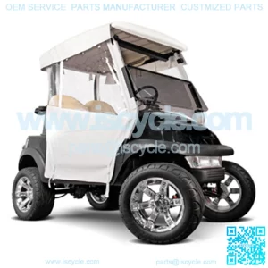 T48 White/Ivory 3-Sided Straight Back Over The Top Enclosure (Fits 2014-Up)