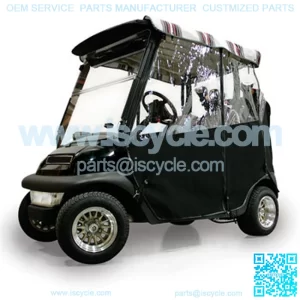 Black Sunbrella 3-Sided Custom Over-The-Top Enclosure (Fits All Carts!)