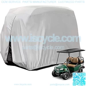 4 Passenger Golf Cart Cover, Heavy Duty Outdoor Cover for Ez Go Club Car Yamaha Golf Carts, Waterproof Sunproof Dustproof (Up to 112 Inch)