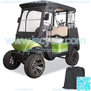 Golf Cart Enclosure for 2 Passenger Yamaha G14 G16 G22 G29 Drive 2 Model Waterproof Rain Cover with Side Mirror Opening Transparent Tail Light Panel Foldable Door Windshield 4-Sided Clear Window