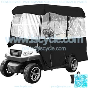 Golf Cart Enclosure 86", 4-Person Golf Cart Cover, 4-Sided Fairway Deluxe, 300D Waterproof Driving Enclosure with Transparent Windows, Fit for EZGO, Club Car, Yamaha Cart.