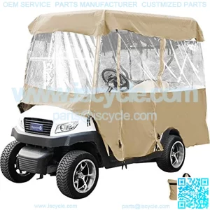 Golf Cart Enclosure, 4-Person Golf Cart Cover, 4-Sided Fairway Deluxe, 300D Waterproof Driving Enclosure with Transparent Windows, Fit for EZGO, Club Car, Yamaha Cart (Roof Up to 78.7"L)