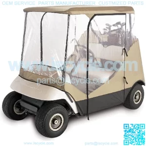 Classic Accessories Fairway Travel 4-Sided 2-Person Golf Cart Enclosure, Tan