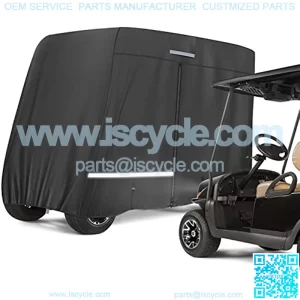 Golf Cart Covers 2/4 Passenger Compatible with EZGO, Club Car, and Others, 420D Waterproof Windproof Outdoor All-Weather Full Golf Cart Cover