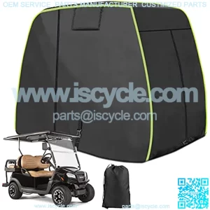 2/4 Passenger Golf Cart Cover Fits EZGO, Club Car, Yamaha Golf Carts with Reflective Strips, All Weather Protection/Waterproof /Snowproof/Windproof/Sunproof/Full Gold Cart Covers