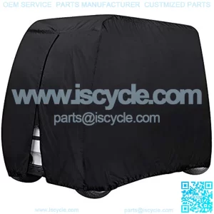 Golf Cart Cover 4 Passenger Heavy Duty, 420D Waterproof Golf Cart Covers Extended Roof for EZ GO Club Car Yamaha Golf Carts, Outdoor Sunproof Dustproof 4 Seat Club Car Cover (Up to 112 Inch)