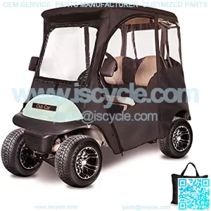 Deluxe Enclosure for Club Car Precedent 2 Passenger Golf Cart, 4-Sided Clear PVC Window Rain Cover with Zipper Entry