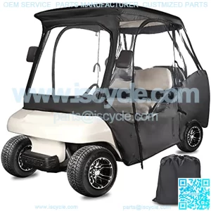 4 Passenger Golf Cart Enclosure for Club Car DS, Waterproof Windproof Portable Transparent Golf Cart Driving Enclosure Storage Cover Black (Tailight Can Be Seen)