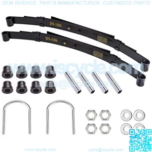 Golf Cart Heavy Duty Rear 4-Leaf Spring Kit with Bushings & Sleeves for Club Car DS Golf Cart