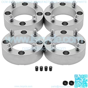 4pc Set of 2 Wheel Spacers for Maverick X3 / Kawasaki Mule | 4x137mm Bolt Pattern M12 x 1.5 Studs & 110mm Center Bore [Includes 4 Tire Valve Caps]