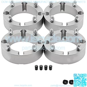 4pc Set of 2 Wheel Spacers for Polaris Ace/RZR/Ranger | 4x156mm Bolt Pattern 3/8 x 24 Studs & 131mm Center Bore [Includes 4 Tire Valve Caps]