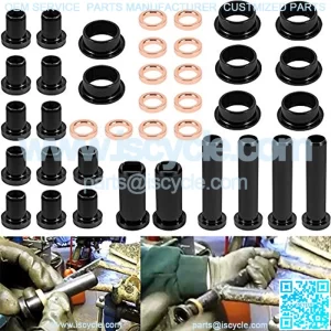 Rear Suspension Lower Control Arm Bushing 26 pcs & 12pcs Spacers Kits ABS Fit for Polaris ATV Sportsman 500 RSE 400 4x4 700